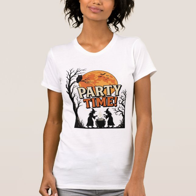 T-shirt Chemise de sorcière de chaudron de fête d'Hallowee (Devant)