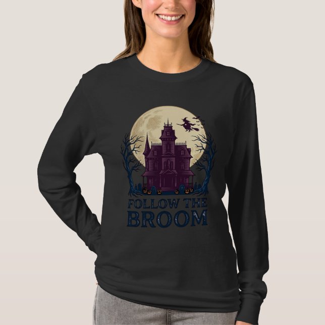 T-shirt Chemise de sorcière de maison hantée Gravure Hallo (Devant)