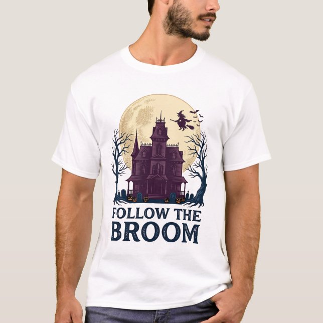 T-shirt Chemise de sorcière de maison hantée Gravure Hallo (Devant)