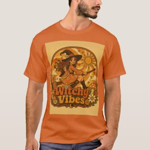 T-shirt Chemise de sorcière rétro Halloween Vibes sorcière