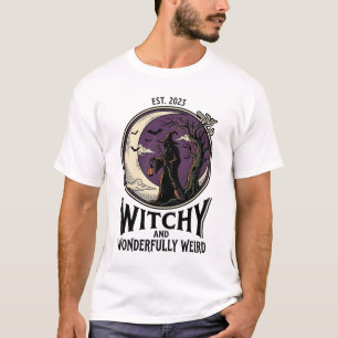 T-shirt Chemise de sorcière vintage avec art d'Halloween d