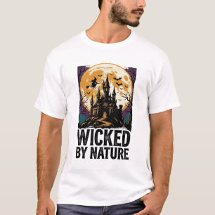 T-shirt Chemise de sorcière vintage Château hanté effrayan