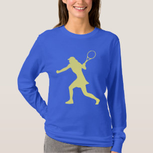 T-shirt Chemise de sport à manches longues bleu pour dames