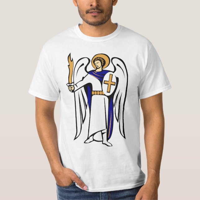 T-shirt Chemise de St Michael avec la prière sur l'inverse (Devant)