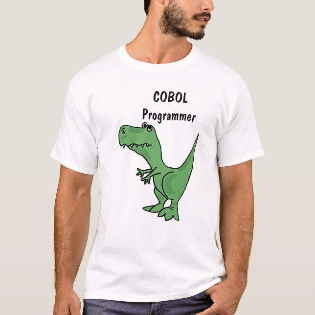 T-shirt Chemise de T-Rex de programmeur de COBOL de BA (Devant)