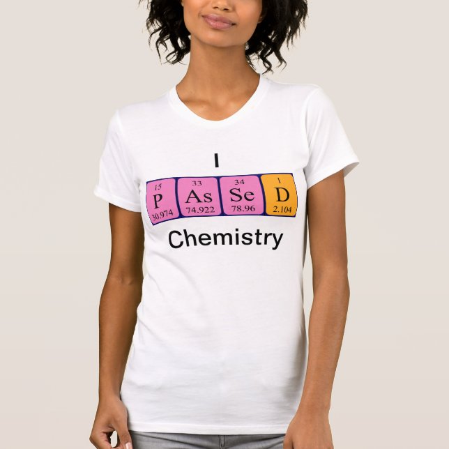 T-shirt Chemise de table périodique de chimie passée (Devant)