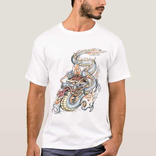 T-shirt chemise de tatouage de dragon (Devant)