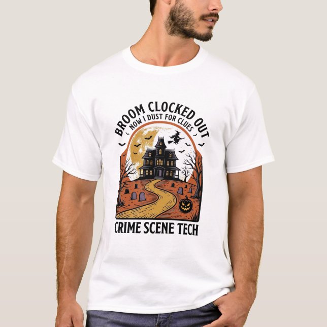 T-shirt Chemise de technicien de scène de crime Funny Hall (Devant)