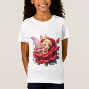 T-Shirt 🌙 Chemise de tenue de Rose Fée pour jeunes filles