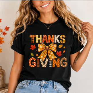 T-shirt Chemise de Thanksgiving à noeud Coquette| Cadeau d