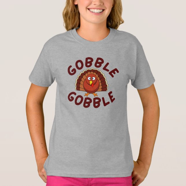 T-shirt Chemise de Thanksgiving Gobble Gobble (Devant)