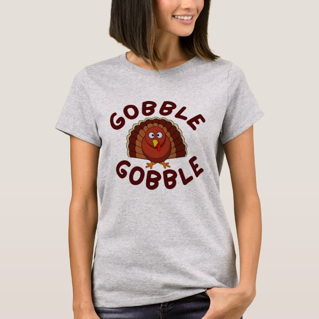 T-shirt Chemise de Thanksgiving Gobble Gobble (Devant)