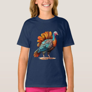 T-shirt Chemise de Thanksgiving pour filles artistique et