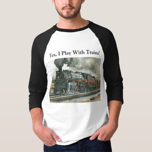 T-shirt Chemise de train - 3/4 raglan de douille (Devant)
