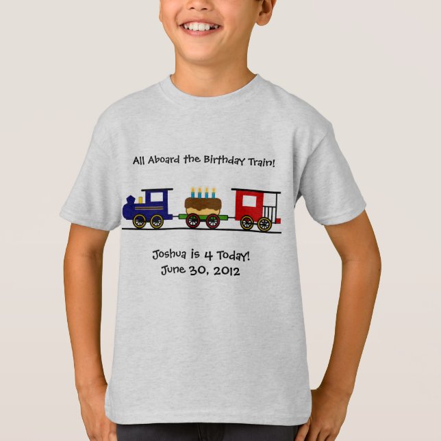 T-shirt Chemise de train d'anniversaire (Devant)