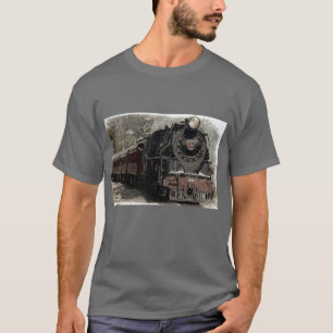 T-shirt Chemise de train Locomotive Noire