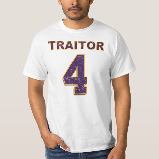 T-shirt Chemise de TRAÎTRE de #4 Brett Favre Viking (Devant)