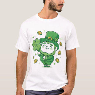 T-shirt Chemise de trèfle chanceux de lutin mignon