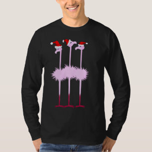 T-shirt Chemise de trois Flamants roses de Noël