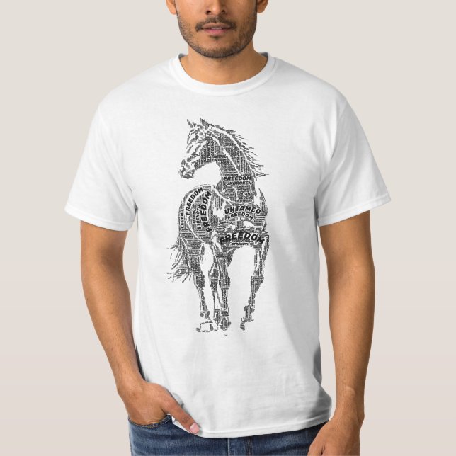 T-shirt Chemise de typographie de cheval de légende indomp (Devant)