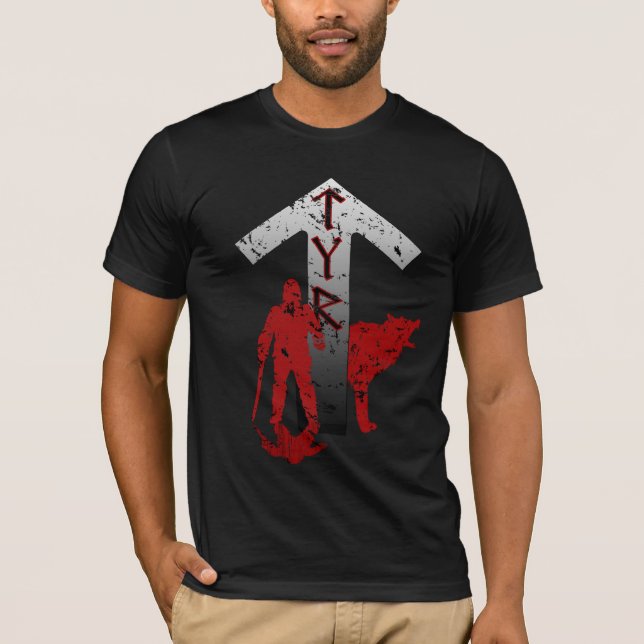 T-shirt Chemise de Tyr et de Fenrir Rune (Devant)