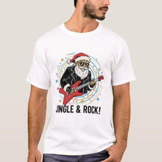 T-shirt Chemise de vacances de Noël Rock and Roll de mauva