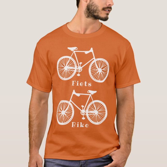 T-shirt Chemise de vélo hollandaise Fierté orange blanc (Devant)