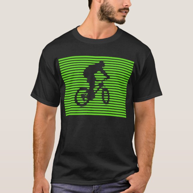 T-shirt chemise de vélo - Lignes Vertes (Devant)