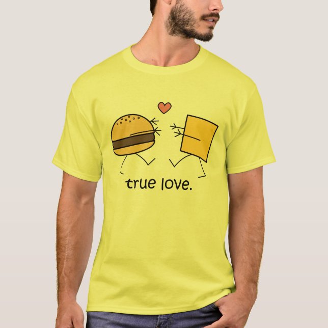 T-shirt Chemise de "véritable amour" d'hamburger et de (Devant)