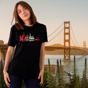 T-shirt Chemise de voyage coucher de soleil sur le pont de