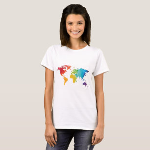 T-shirt Chemise de voyage de carte du monde dans