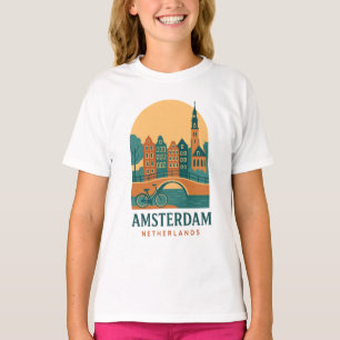 T-shirt Chemise de voyage vintage Amsterdam Pays-Bas 
