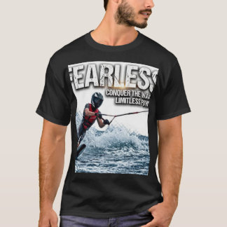 T-shirt Chemise de wakeboard sans peur, conquérir les vagu