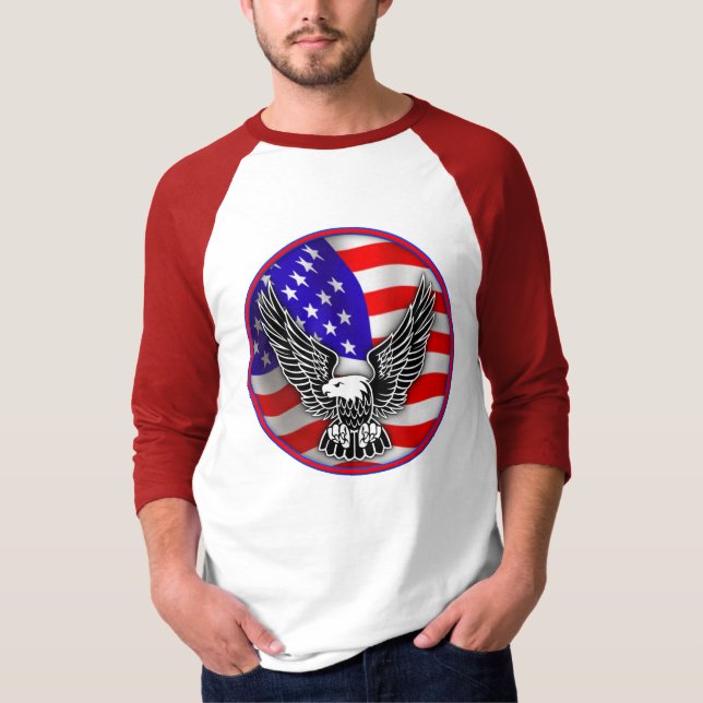 T-shirt Chemise d'Eagle de drapeau américain des (Devant)