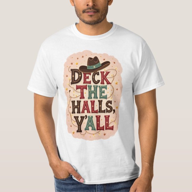 T-shirt Chemise "Deck the Halls, Y'all" (Devant)