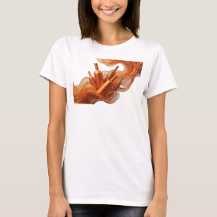 T-shirt Chemise déclaration d'art abstrait Orange Snappy v