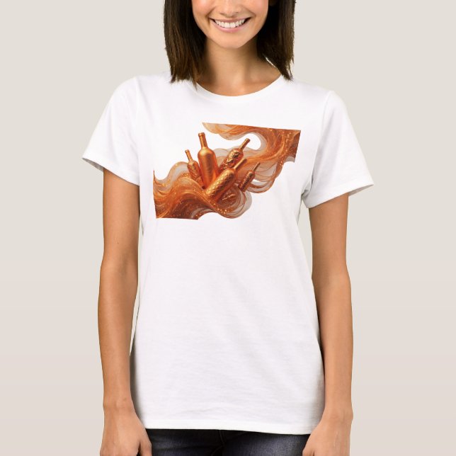 T-shirt Chemise déclaration d'art abstrait Orange Snappy v (Devant)