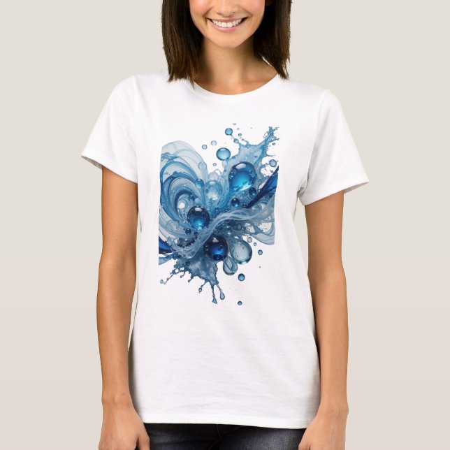 T-shirt Chemise Déclarative ÉCLABOUSSURE Bleue Éblouissant (Devant)