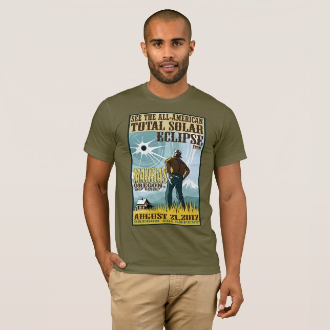 T-shirt Chemise d'éclipse solaire de Madras 2017 (Devant entier)