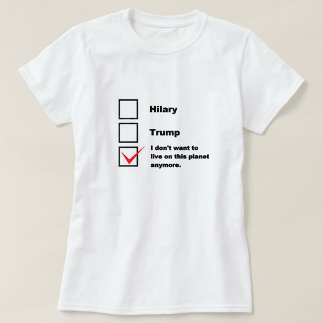 T-shirt Chemise d'élection. Hilary, atout, ou ni l'un ni (Design devant)