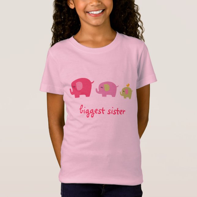T-Shirt Chemise d'éléphant de la plus grande soeur (Devant)