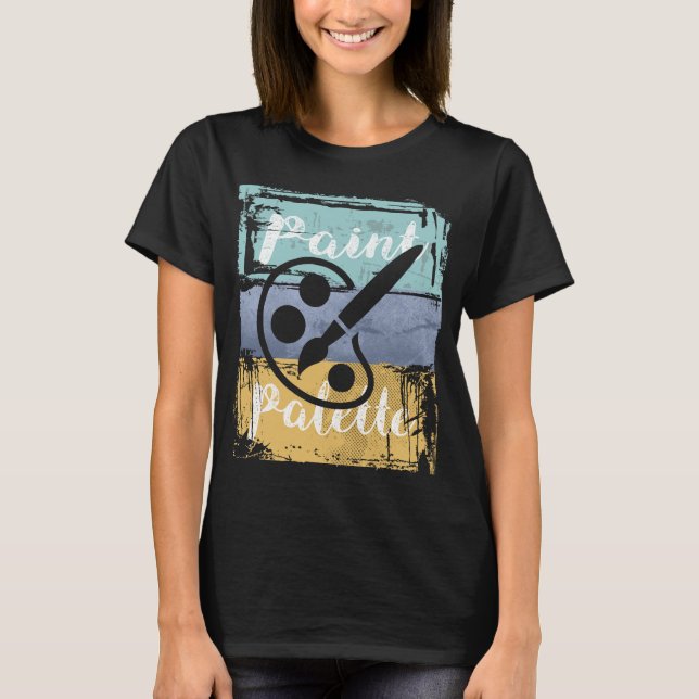 T-shirt Chemise d'enseignant d'art - Palette de peinture r (Devant)