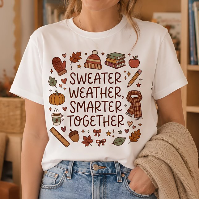 T-shirt Chemise d'enseignant d'automne plus intelligent en (Créateur téléchargé)