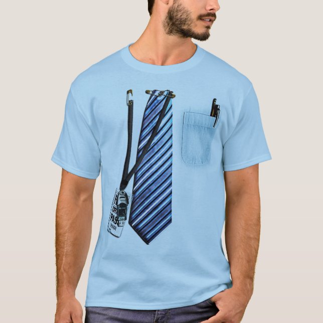 T-shirt chemise d'entreprise bleue (Devant)