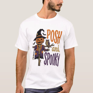 T-shirt Chemise d'épouvantail de citrouille Gravure vintag