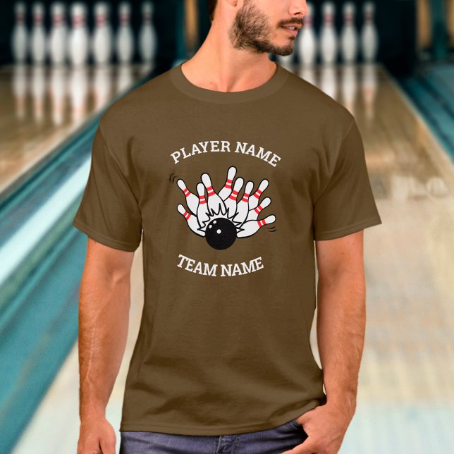 T-shirt Chemise d'équipe de bowling - Logo Strike & nom du (Créateur téléchargé)