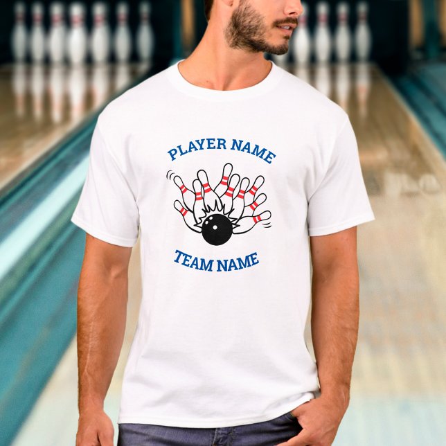 T-shirt Chemise d'équipe de bowling - Logo Strike & nom du (Créateur téléchargé)