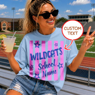 T-shirt Chemise d'équipe d'esprit scolaire de mascotte rét