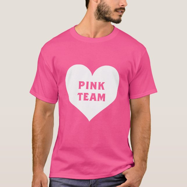 T-shirt Chemise d'équipe rose de la guerre des couleurs (Devant)