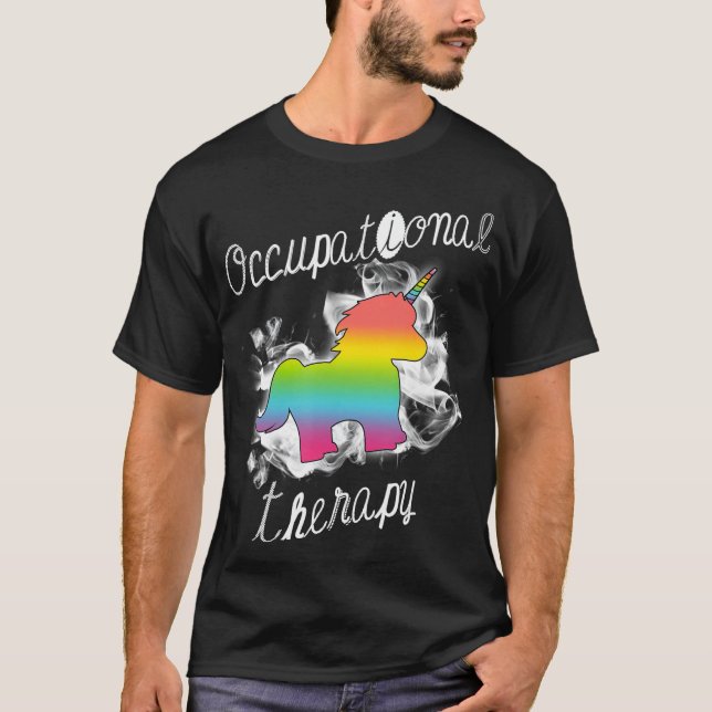 T-shirt Chemise d'ergothérapie Unicorne OT Cadeaux (Devant)